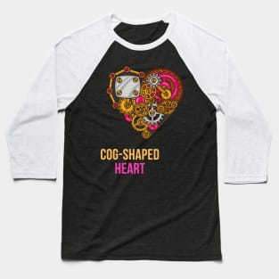 Cog-Shaped Heart Baseball T-Shirt